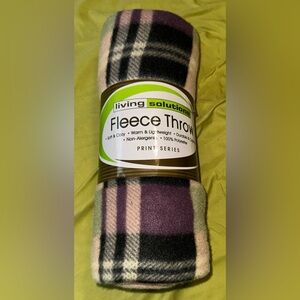 Living Solutions  Plaid Fleece Throw Blanket 50" x 60" All Ages